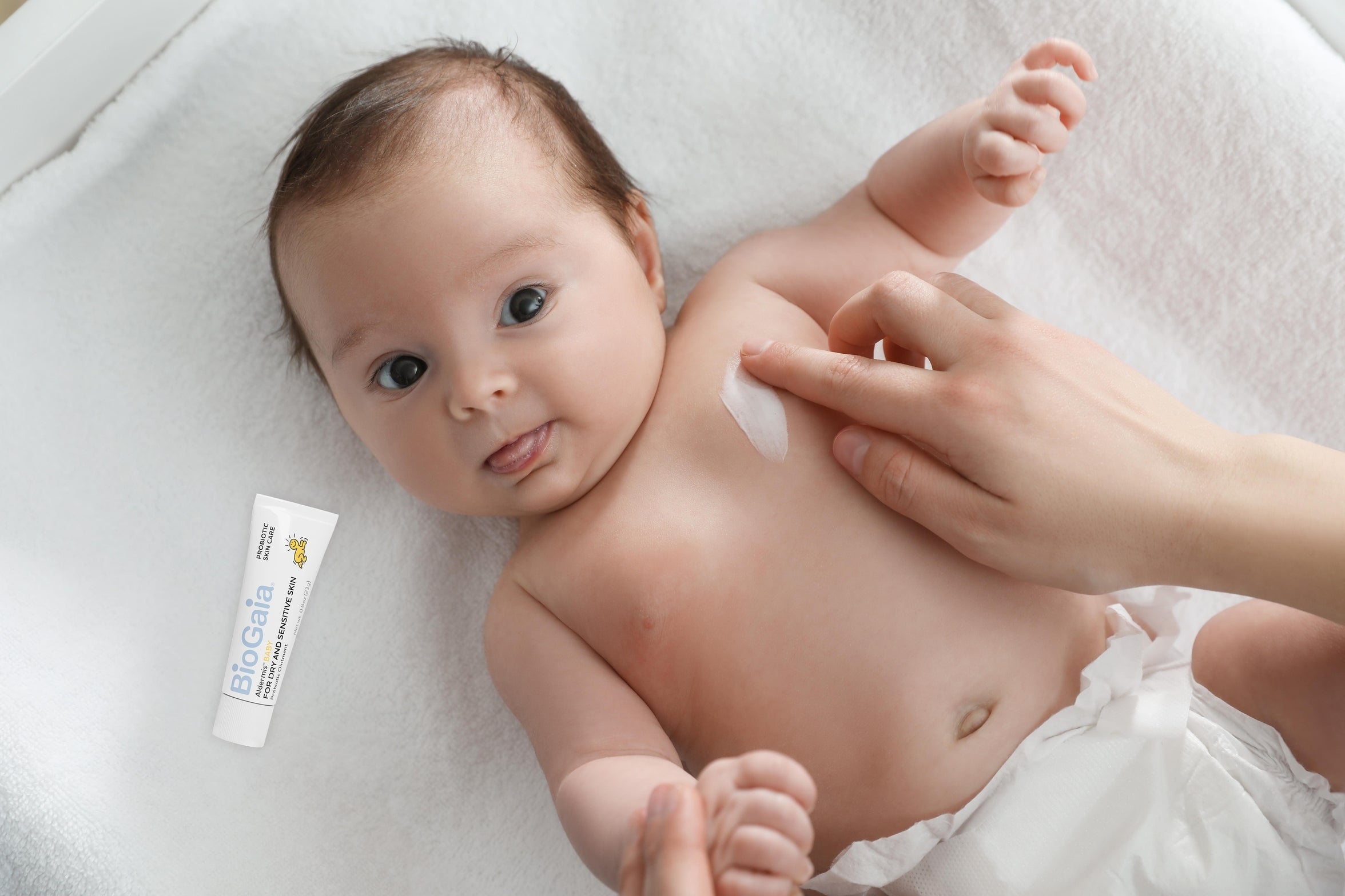 Rauhoittava apu vauvan atooppiselle iholle – testituloksia BioGaia Aldermis BABY -probioottivoiteesta